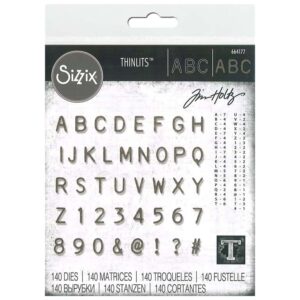 Sizzix - Tim Holtz - Skurðarmót -  Alphabet Label 140stk