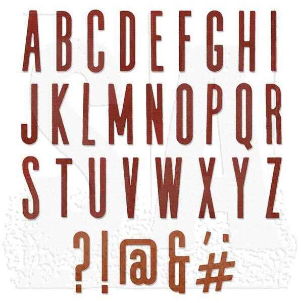 Sizzix - Tim Holtz - Skurðarmót - Alphanumeric Classic Upper Case