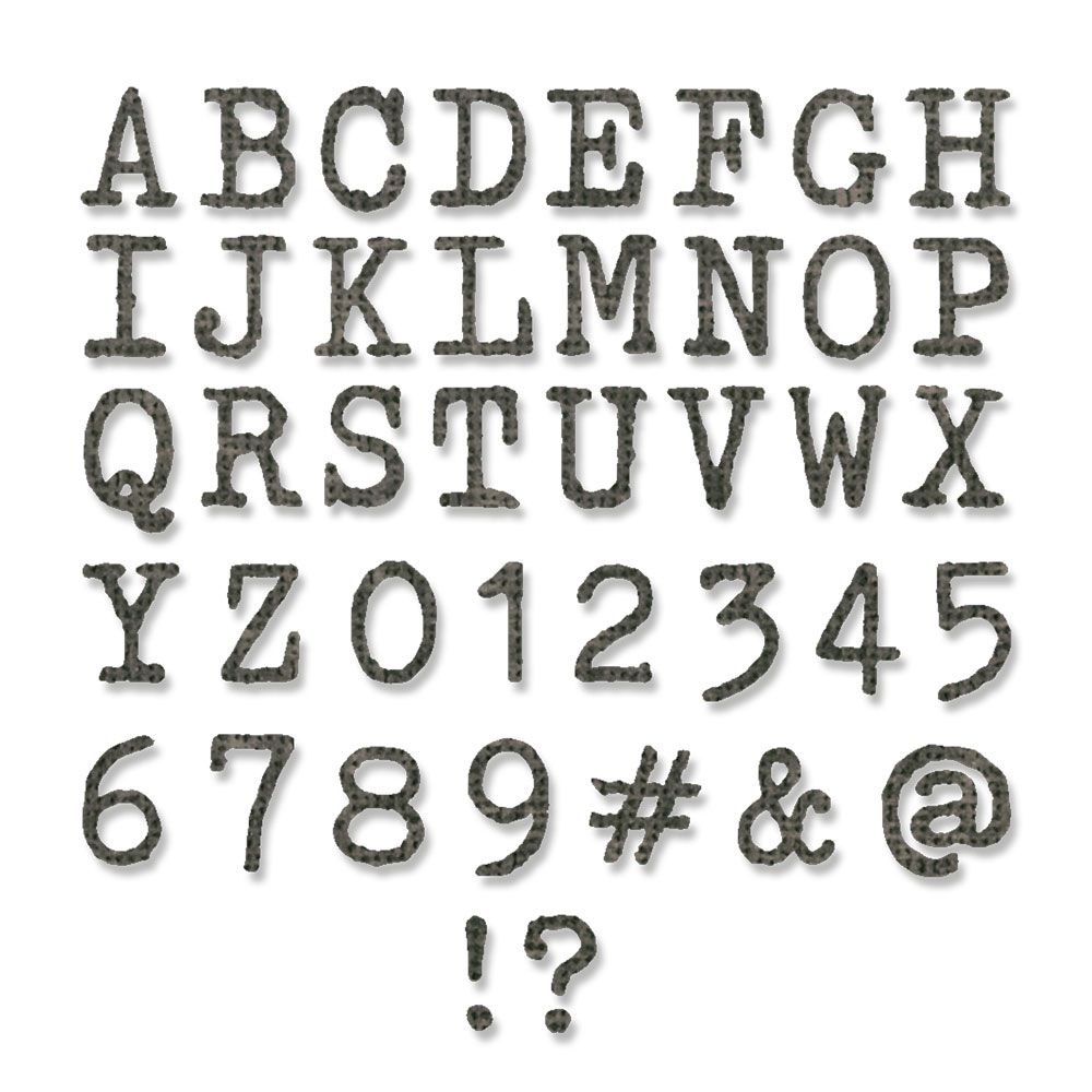 Sizzix - Tim Holtz - Skurðarmót - Stafróf - Tiny Type lower - 133stk