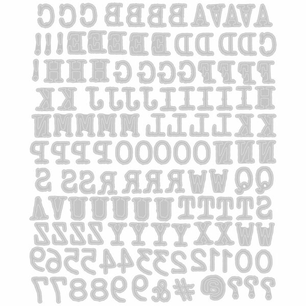 Sizzix - Tim Holtz - Skurðarmót - Stafróf - Tiny Type lower - 133stk - Image 2
