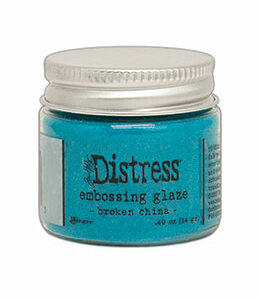 Distress glaze embossing powder – Broken China