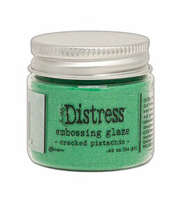 Distress glaze embossing powder - Cracked Pistachio