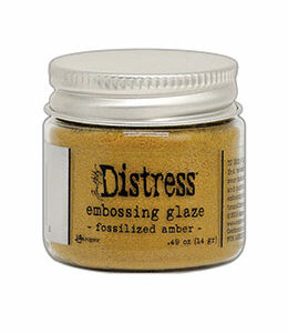 Distress glaze embossing powder - Fossilized Amber