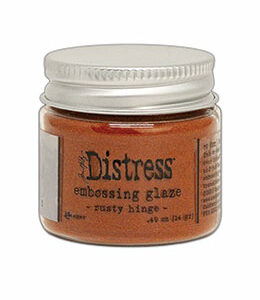 Distress glaze embossing powder - Rusty Hinge