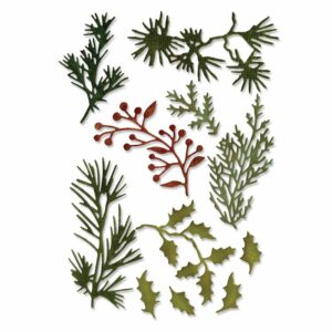Sizzix - Tim Holtz - Skurðarmót - Holiday Greens, mini