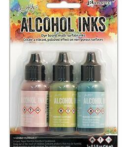 Ranger Alcohol ink - Litir: Shell Pink, Willow, Cloudy Blue