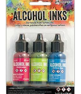 Ranger Alcohol ink - Litir: Watermelon, Citrus, Sailboat blue