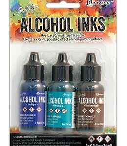 Ranger Alcohol ink - Litir: Indigo, Mermaid, Teakwood