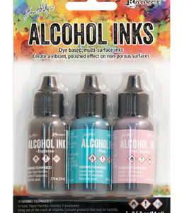 Ranger Alcohol ink - Litir: Pool, Pink sherbet, Espresso