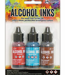 Ranger Alcohol ink - Litir: Crimson, Aquamarine, Sepia
