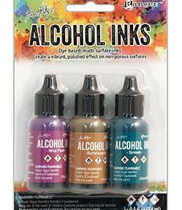 Ranger Alcohol ink - Litir: Wild Plum, Butterscotch, Stream
