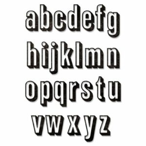 Sizzix - Tim Holtz - Skurðarmót - Alphanumeric Lower Case - Shadow