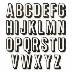 Sizzix - Tim Holtz - Skurðarmót - Alphanumeric Upper Case - Shadow