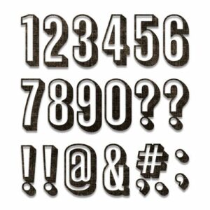 Sizzix - Tim Holtz - Skurðarmót - Alphanumeric Number Case - Shadow
