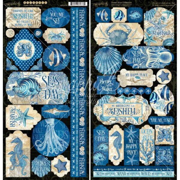 Graphic 45 - 12x12 - Ocean Blue + Límmiðar - Image 2