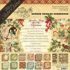 Graphic 45 - 12x12 - 12 Days of Christmas + Chipboard og Límmiðar