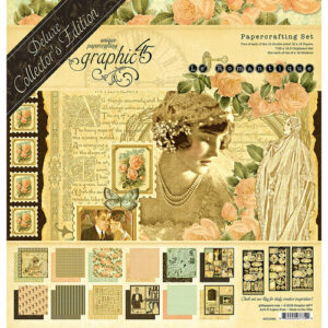 Graphic 45 - 12x12 - Le Romantique + chipboard og Límmiðar