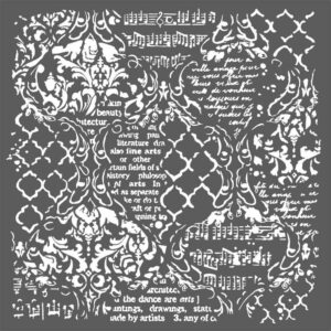 Stamperia - Stensill - Wallpaper Music and writting