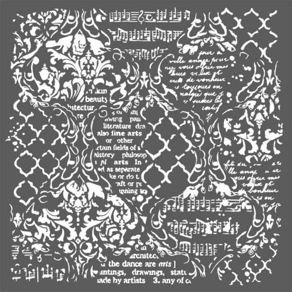 Stamperia - Stensill - Wallpaper Music and writting