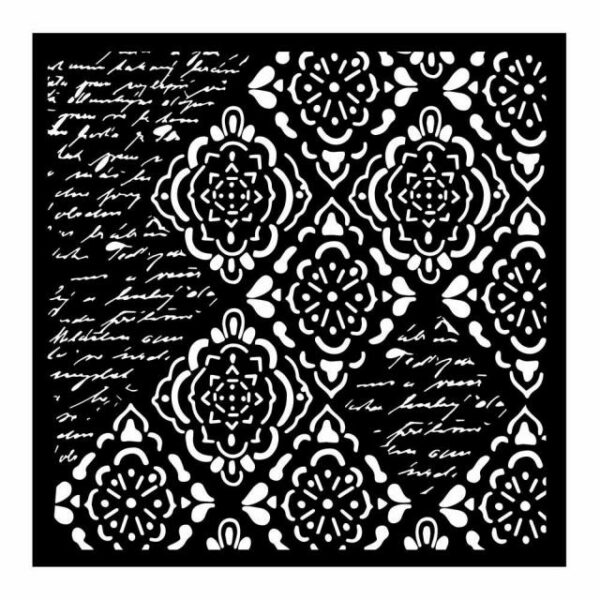 Stamperia - Mixed media stencill - Rhombus and writting