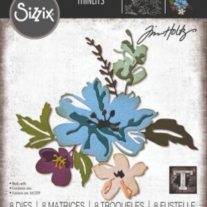 Sizzix - Tim Holtz - Skurðarmót - Brushstroke Flowers #2