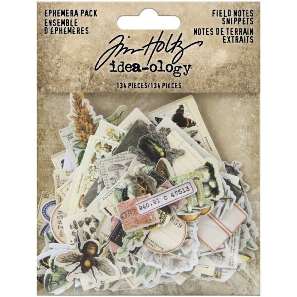 Ephemera pack – Tim Holtz – Field Notes Snippets