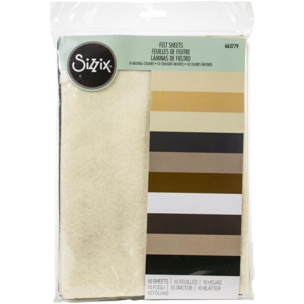 Sizzix - Felt Sheets - 10 Neutrals Colours - Image 2
