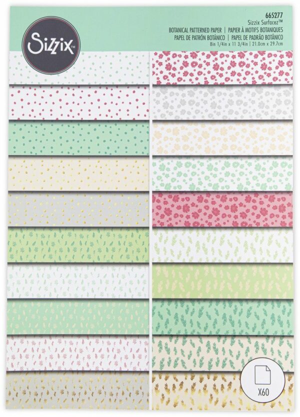Sizzix - A4 pappír - munstraður marglitur 60stk