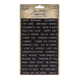 Tim Holtz Idea-ology - Sentiments Label límmiðar