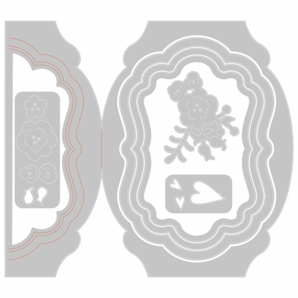 Sizzix - Thinlits Dies - Fold-a-Long - Label Card -  Skurðarmót - Image 2