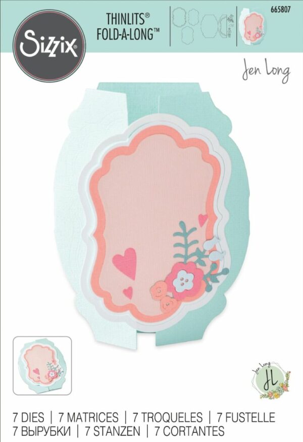 Sizzix - Thinlits Dies - Fold-a-Long - Label Card -  Skurðarmót