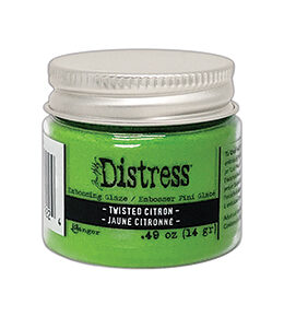 Distress glaze embossing powder - Twisted Citron