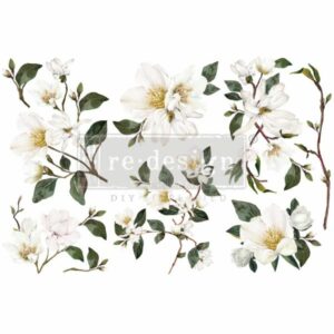 Re-Design Decor Transfers - White Magnolia 6" x 12"