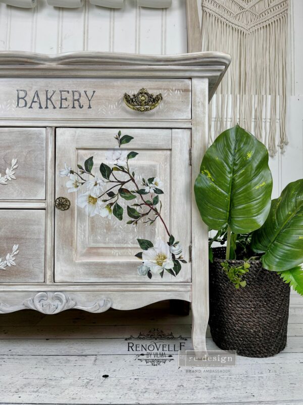 Re-Design Decor Transfers - White Magnolia 6" x 12" - Image 6