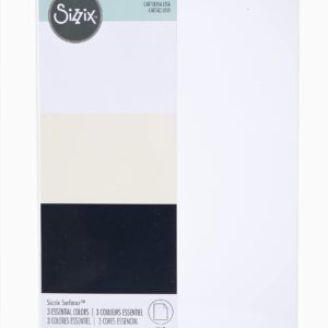 Sizzix - A4 pappír - 60 stk - Hvítur, ivory, svartur Smooth