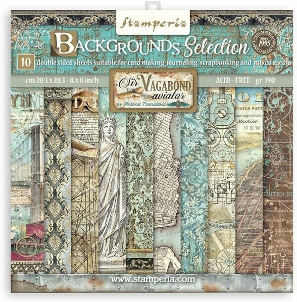 Stamperia - Sir Vagabond Aviator - Backgrounds- 12x12