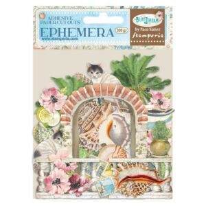 Stamperia - Ephemera - pappírsúrklippur - Blue Dream