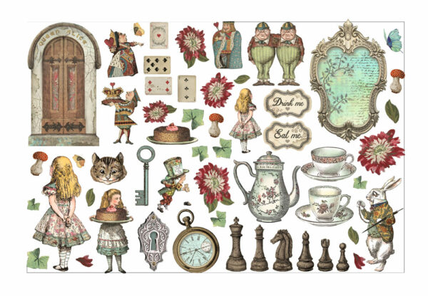 Stamperia - Ephemera - pappírsúrklippur - Alice - Image 2