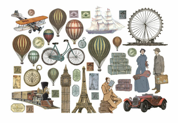 Stamperia - Ephemera - pappírsúrklippur - Around The World - Image 2