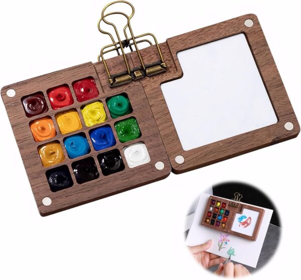 Wooden travel pallet for 15 colors - Image 2