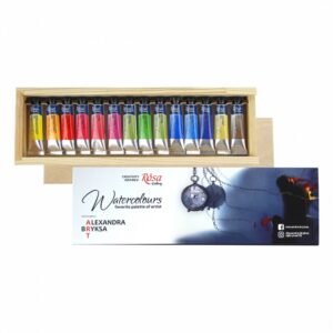14x10ml  Alexandra Bryksa ART&ROSA Professional Watercolour Sets wooden box