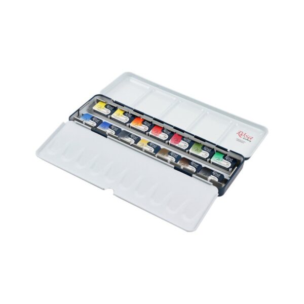 14 Watercolour sets CLASSIC ROSA Gallery pans in metal case - Image 3