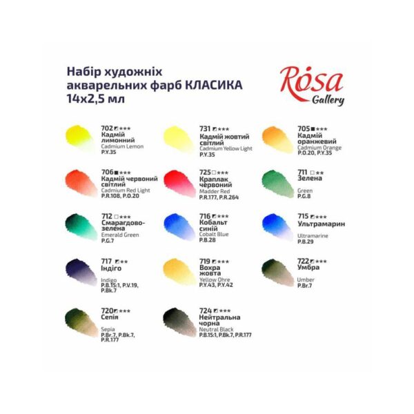 14 Watercolour sets CLASSIC ROSA Gallery pans in metal case - Image 2