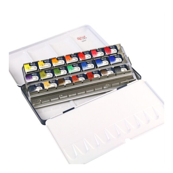 21+ Watercolor sets CLASSIC ROSA Gallery pans in metal case - Image 2