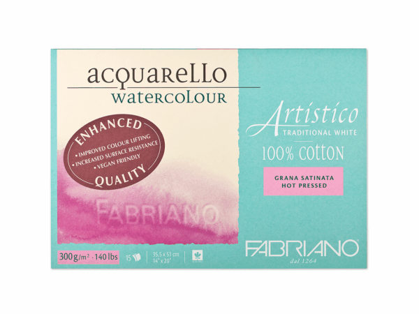 Fabriano : Artistico : 300gr Watercolour Paper Blocks : Size 35,5x51cm
