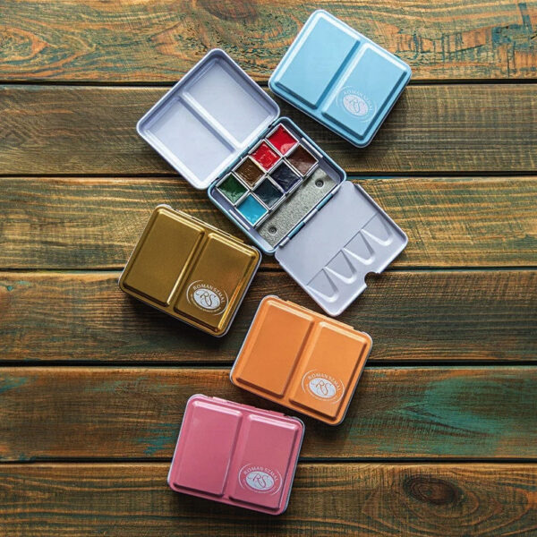 Roman Szmal : Aquarius : Watercolour Paint : Full Pan : Mini Palette Set of 8 : Apricot - Image 3