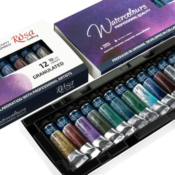 12x10ml Artists' Watercolours in tubes GRANULATED ROSA Gallery - Image 4
