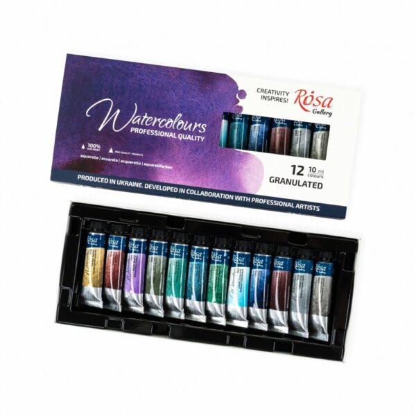 12x10ml Artists' Watercolours in tubes GRANULATED ROSA Gallery - Image 2