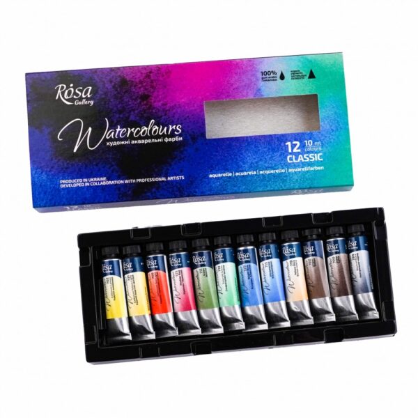 12x10ml Artists' Watercolours in tubes Classic ROSA Gallery - Image 3