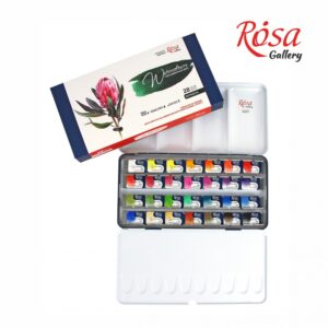 28 Watercolours sets BOTANICAL ROSA Gallery pans in metal case